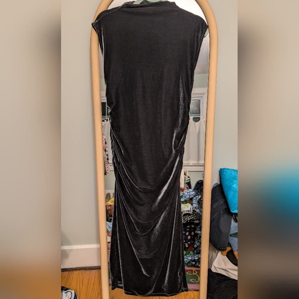 A New Day Slate Blue Velvet Midi Dress